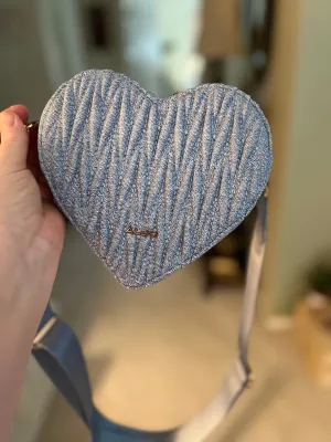 Heart Shaped Denim Handbag with adjustable strap