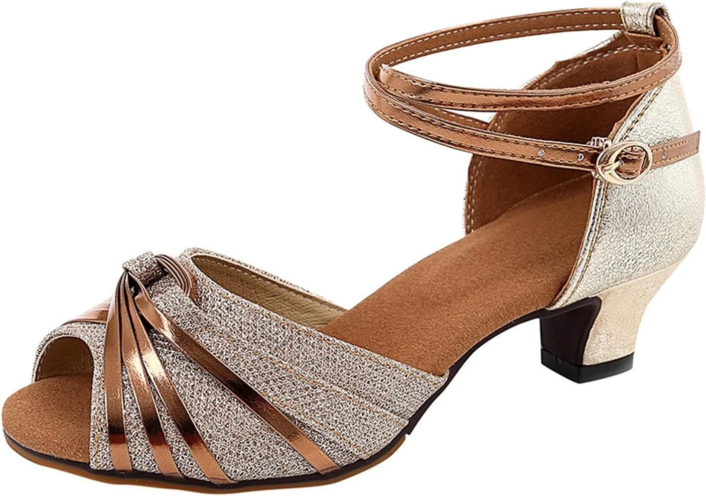 Heels for Women 2025 Latin Dance Shoes Heeled Ballroom Tango Party Sequin Dance Shoes Wedding Formal Sandals