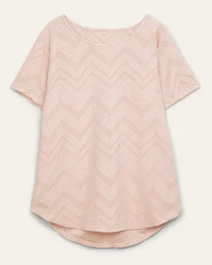 Ilse Jacquard Zig Zag Top | Pink