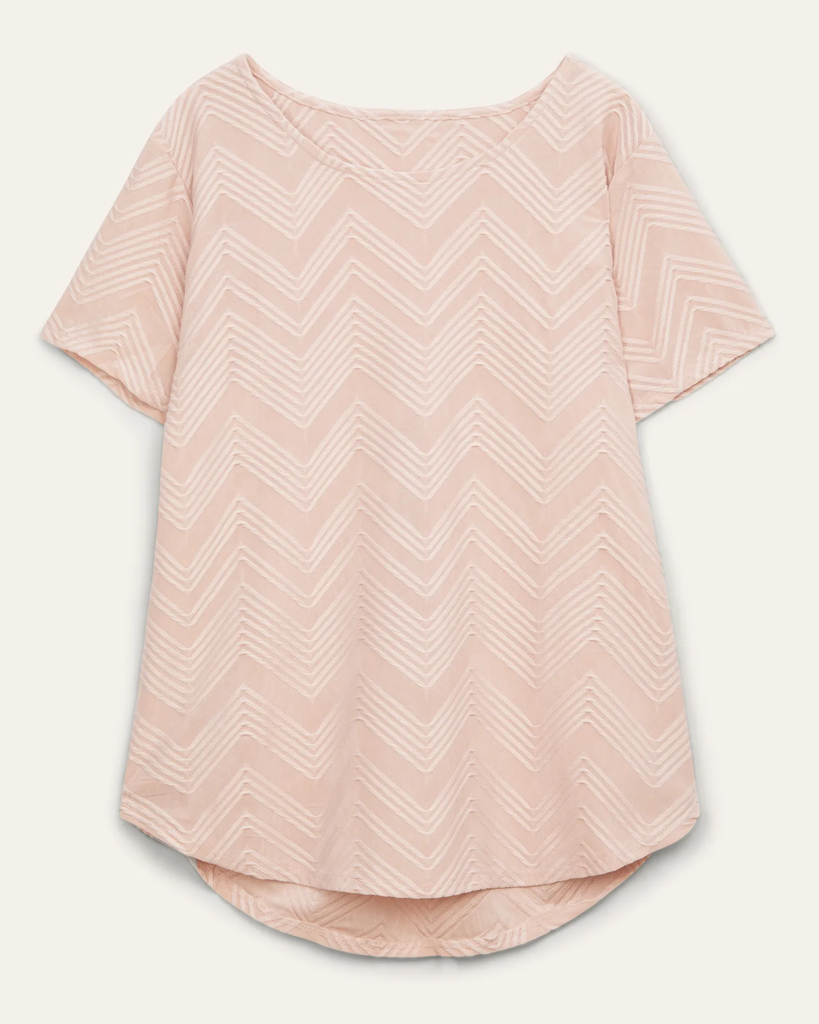 Ilse Jacquard Zig Zag Top | Pink
