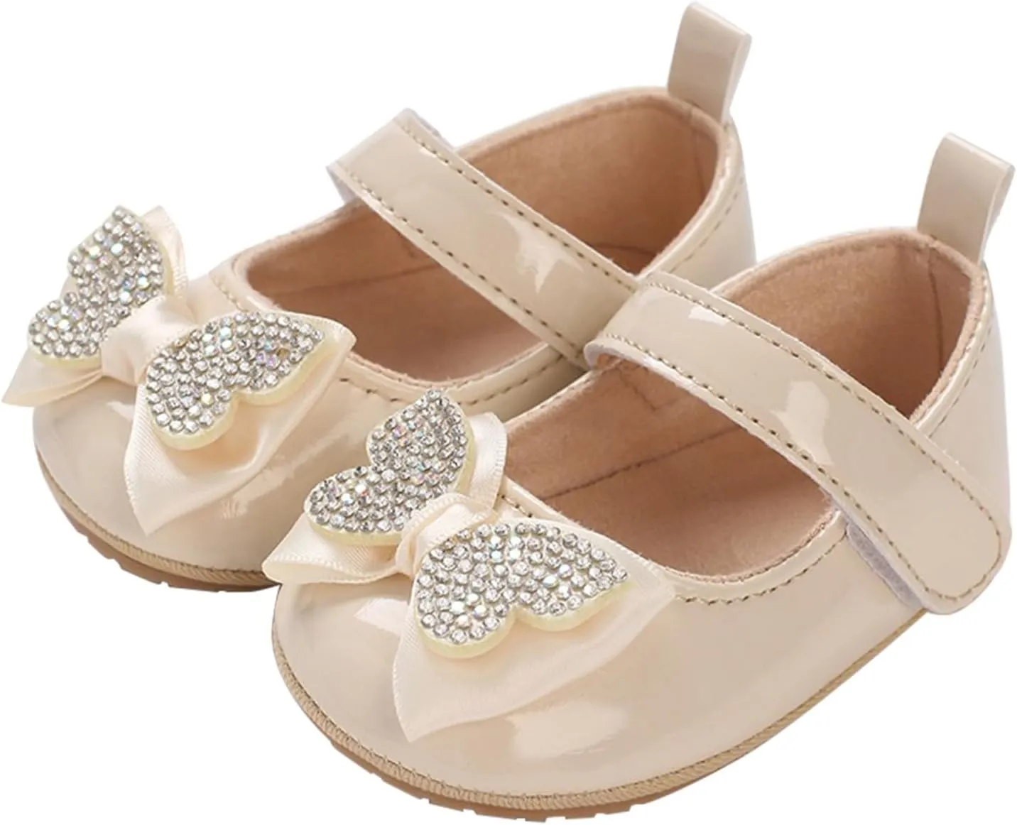 Infant Baby Girls Soft Sole Bowknot Princess Wedding Dress Mary Jane Flats Prewalker Newborn Cute Sneaker Shoes