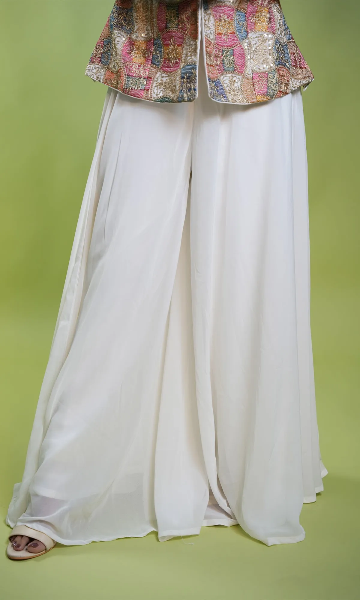 Intricate Worked Top with Flared Palazzo