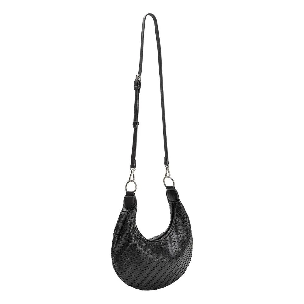 JUSTINE WOVEN RING CROSSBODY | BLACK