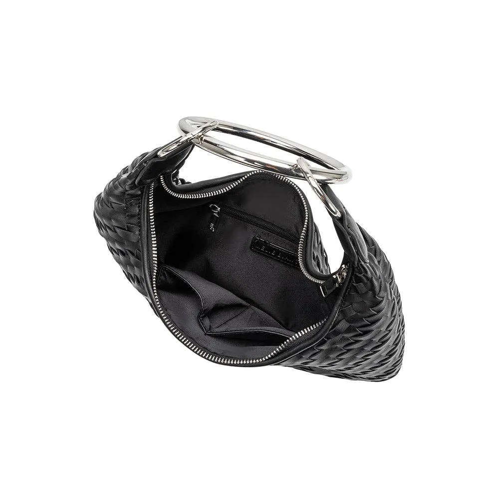 JUSTINE WOVEN RING CROSSBODY | BLACK