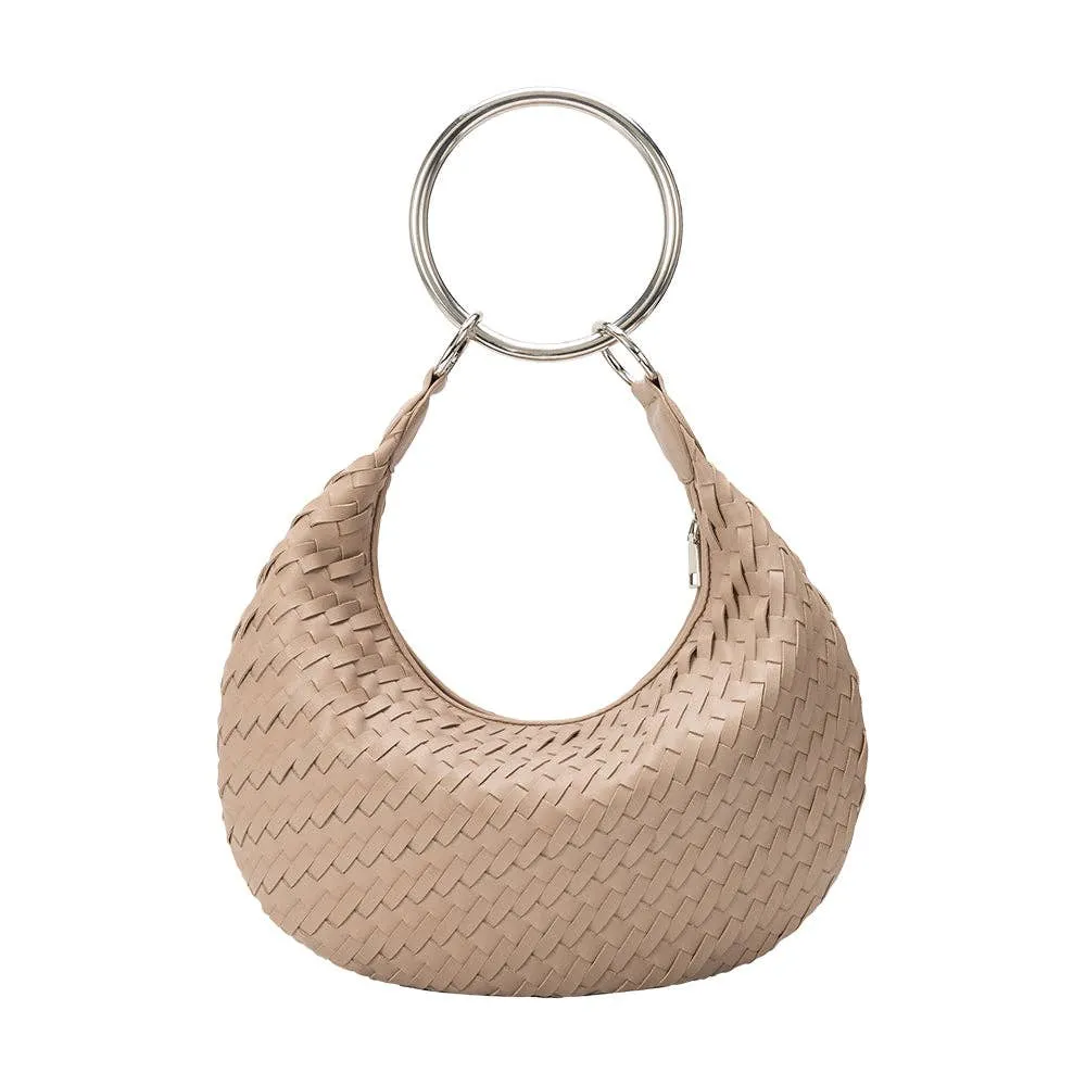 JUSTINE WOVEN RING CROSSBODY | TAUPE