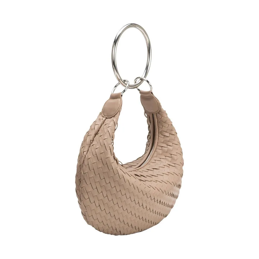 JUSTINE WOVEN RING CROSSBODY | TAUPE
