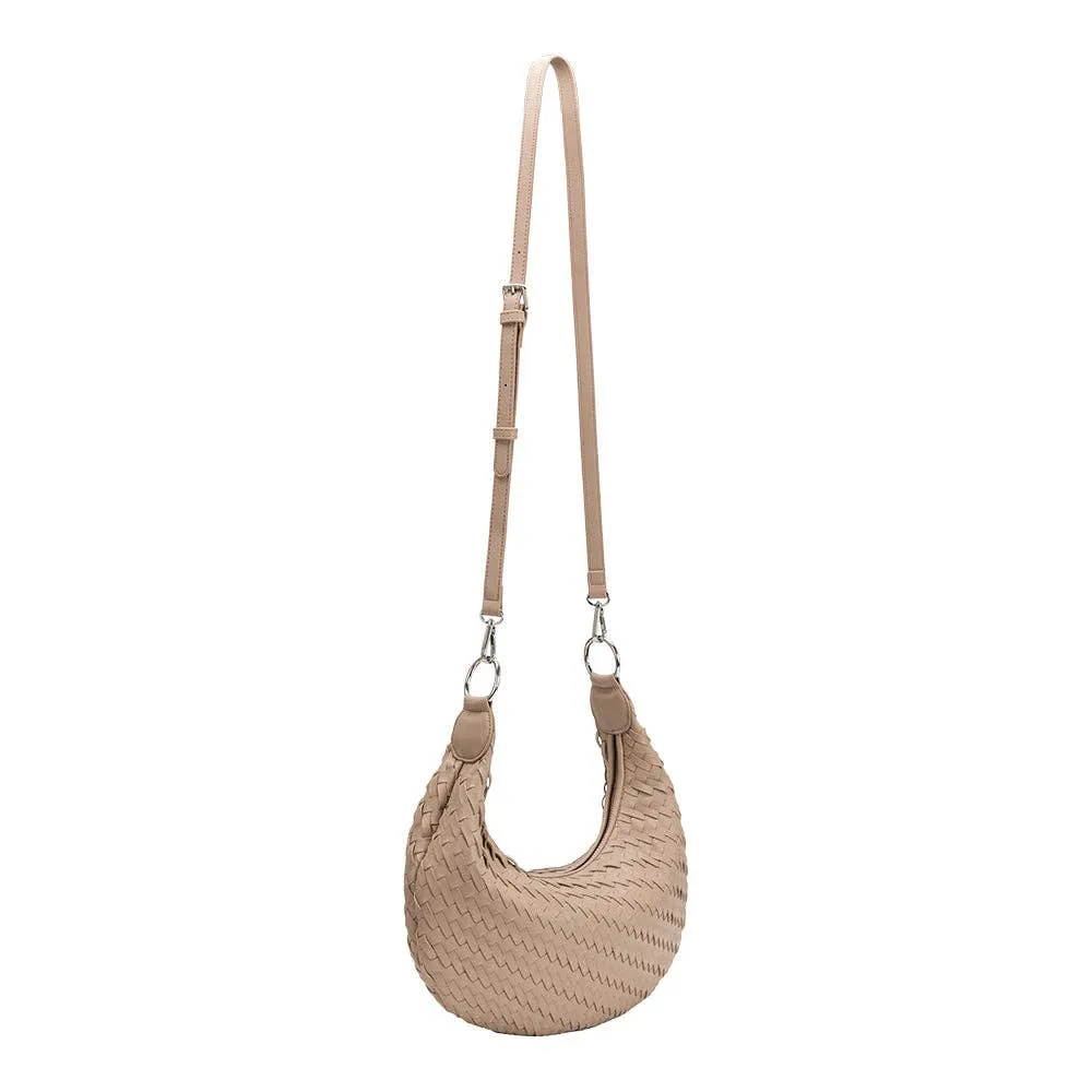 JUSTINE WOVEN RING CROSSBODY | TAUPE