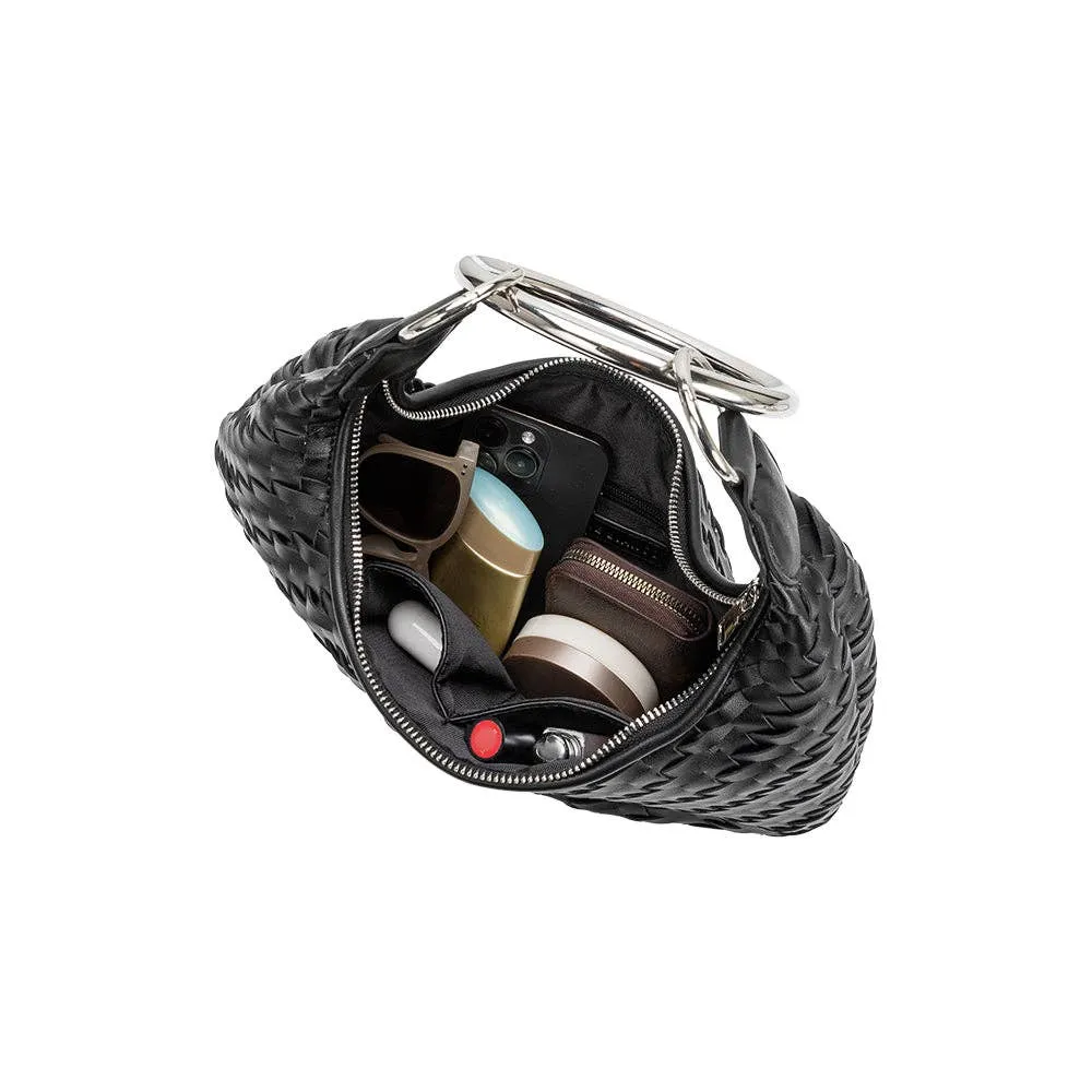 JUSTINE WOVEN RING CROSSBODY | TAUPE