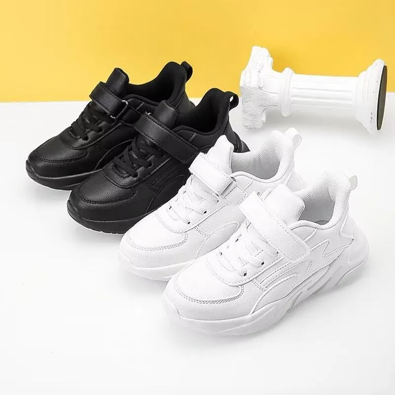 Kids Boy Girl Fashion PU Leather Sport Shoes for Walking Running Hiking