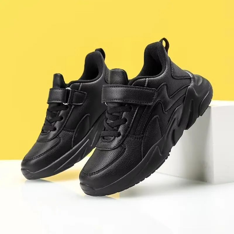 Kids Boy Girl Fashion PU Leather Sport Shoes for Walking Running Hiking