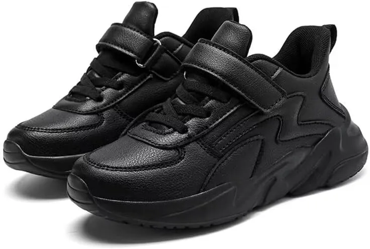 Kids Boy Girl Fashion PU Leather Sport Shoes for Walking Running Hiking