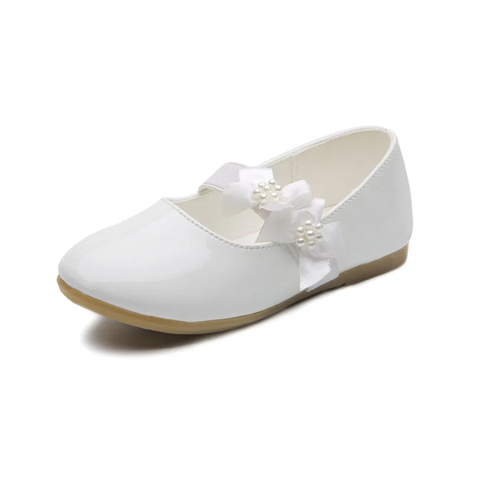 Kids Girls Mary Jane PU Leather Flats Wedding Party Dress Shoes
