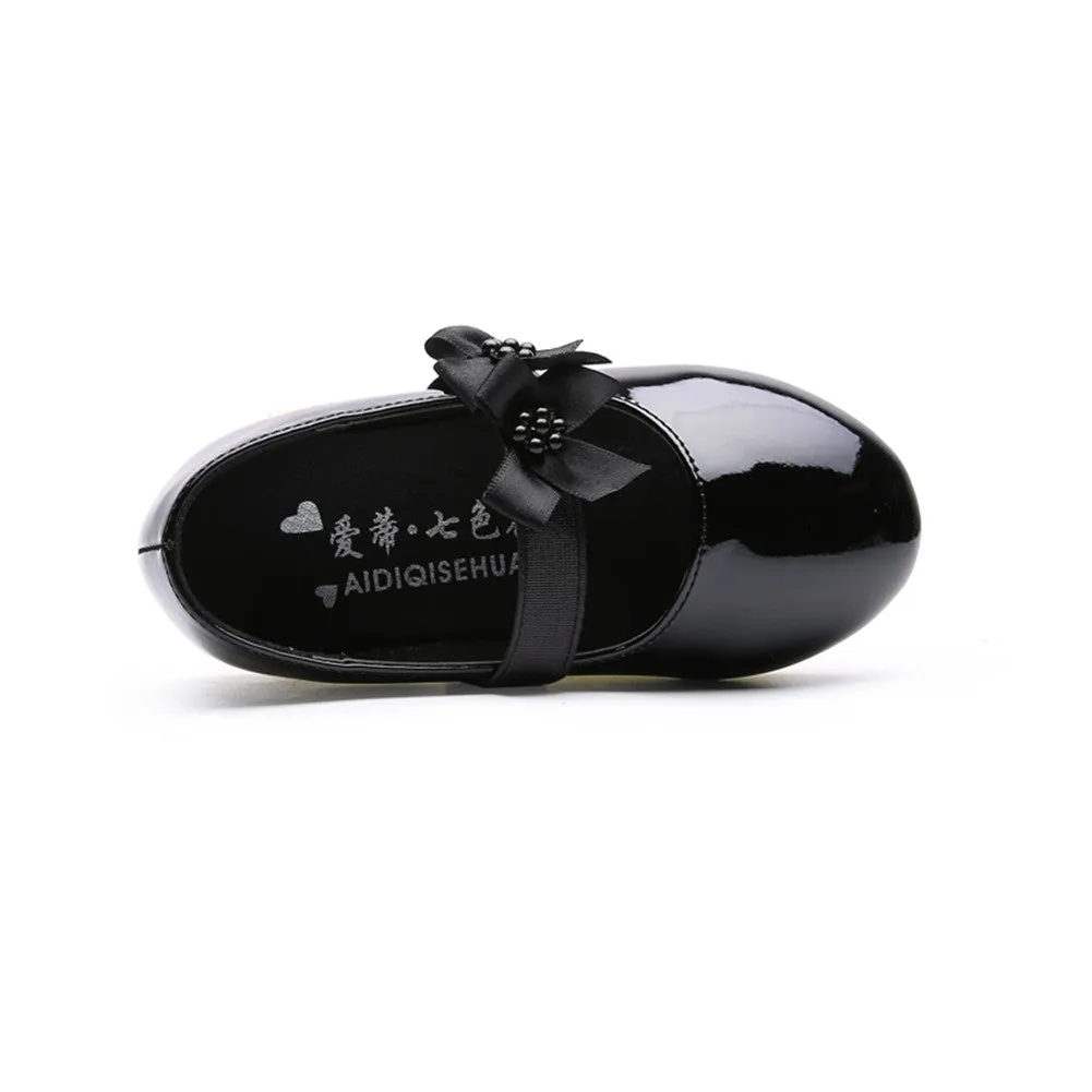 Kids Girls Mary Jane PU Leather Flats Wedding Party Dress Shoes
