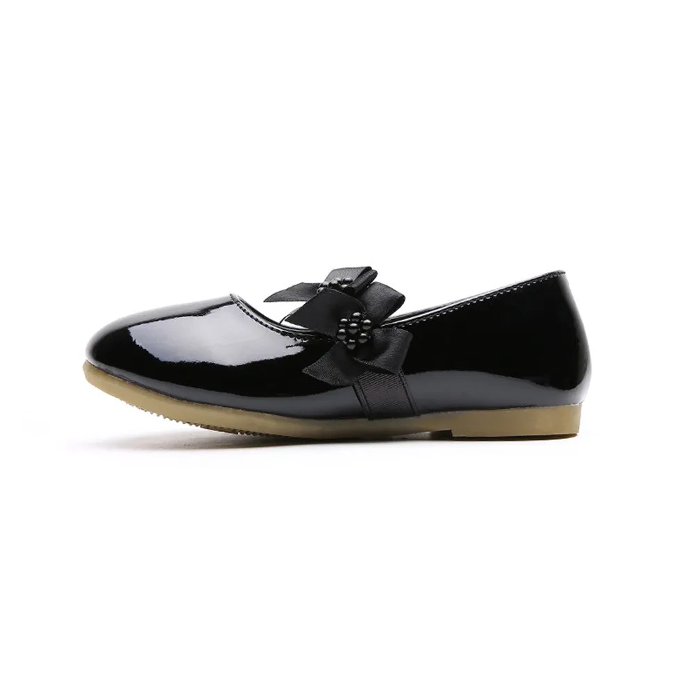 Kids Girls Mary Jane PU Leather Flats Wedding Party Dress Shoes
