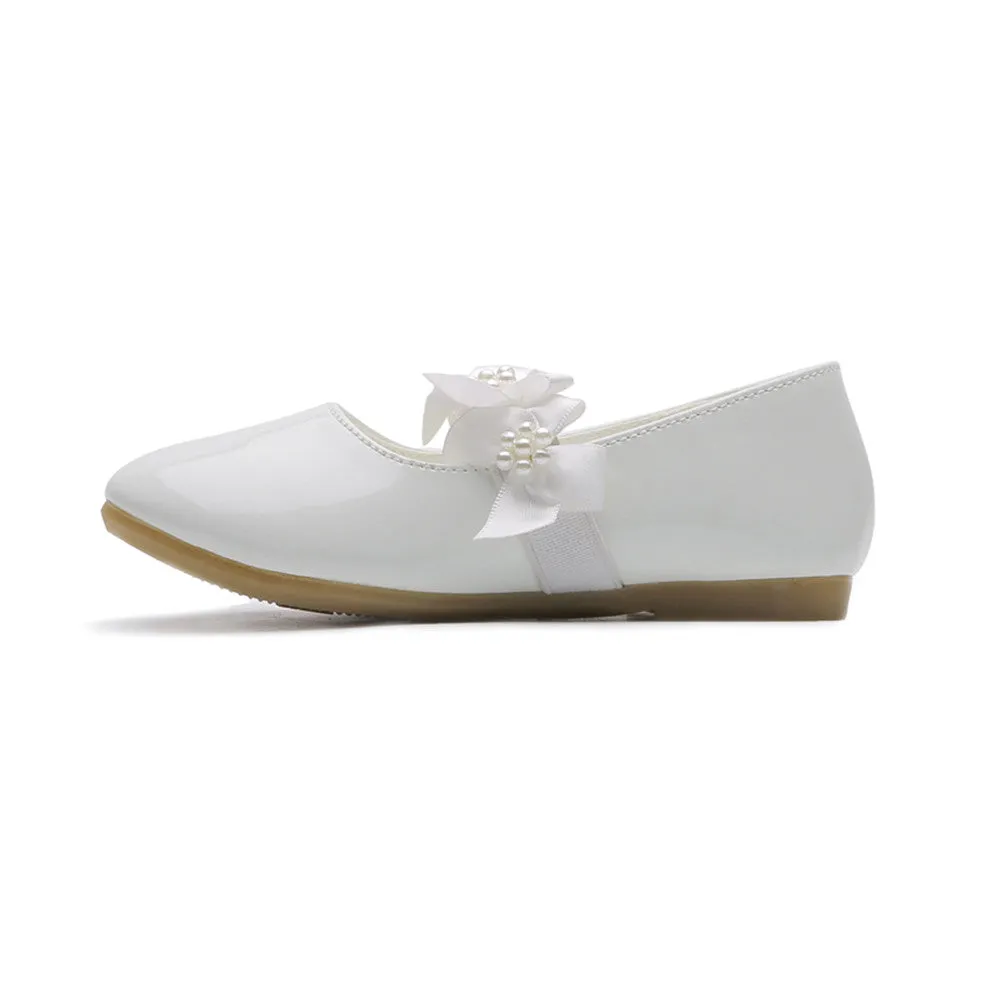Kids Girls Mary Jane PU Leather Flats Wedding Party Dress Shoes