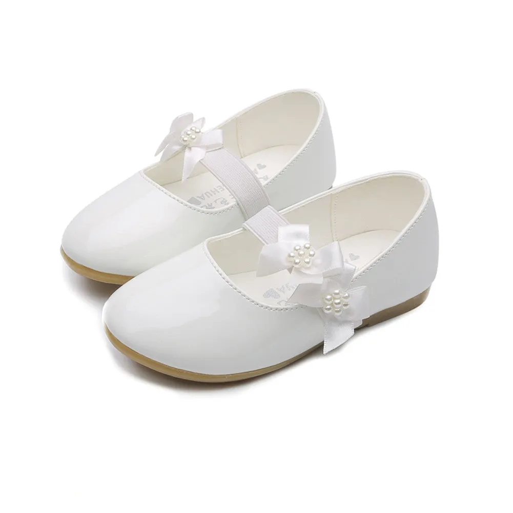 Kids Girls Mary Jane PU Leather Flats Wedding Party Dress Shoes