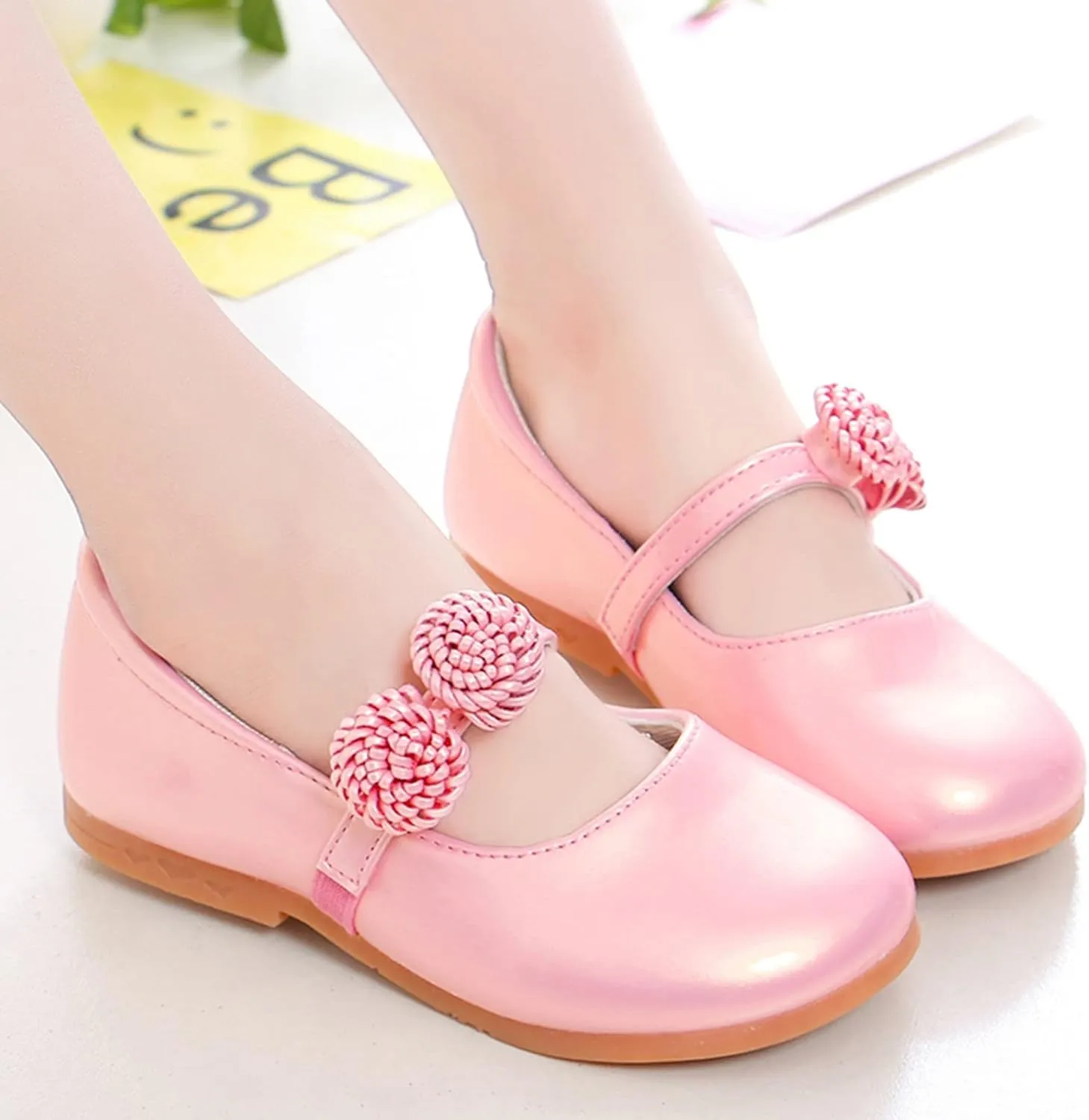 Kids Sandals Children Shoes White Leather Shoes Bowknot Girls Princess Shoes Single Shoes Performance Casual Dress Shoe