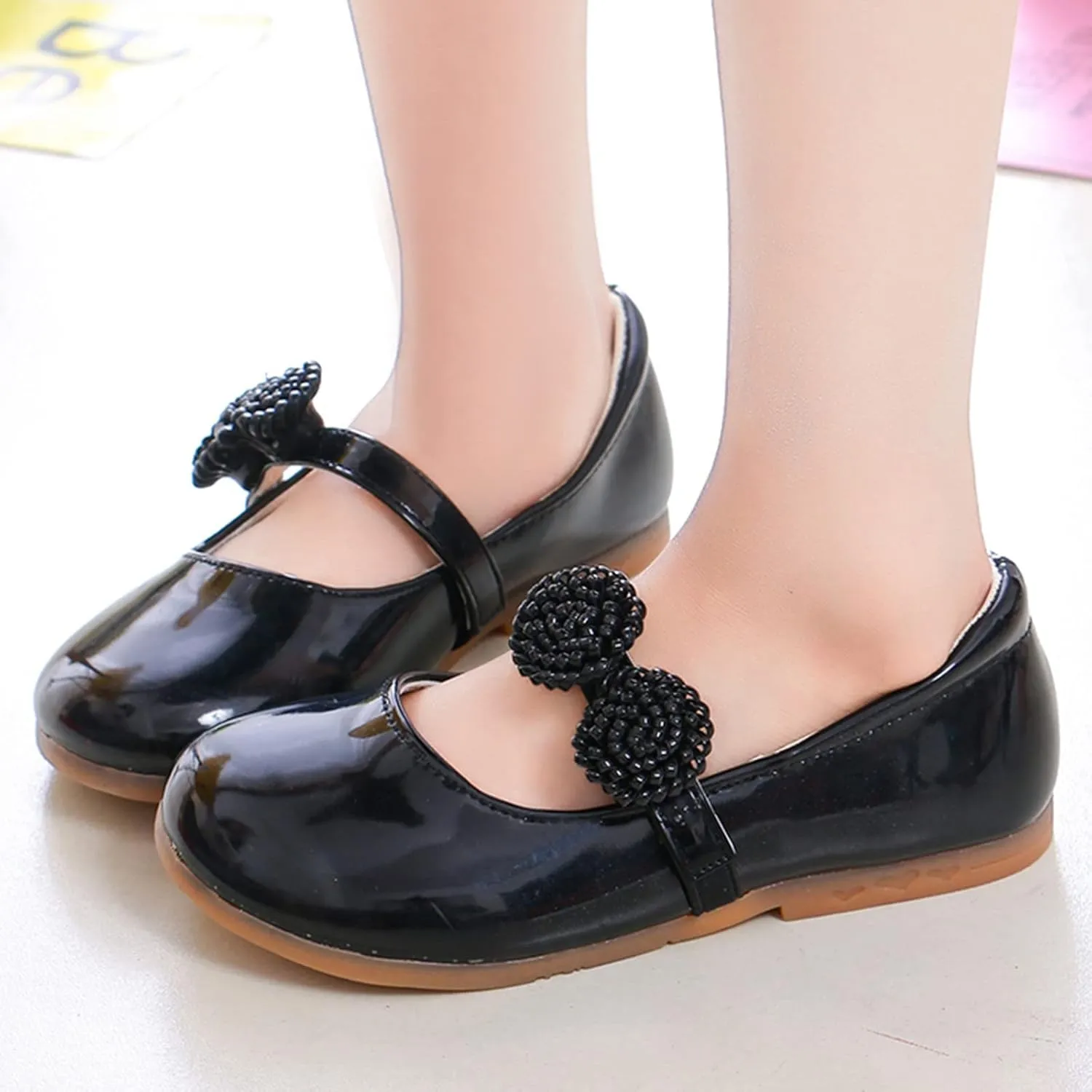 Kids Sandals Children Shoes White Leather Shoes Bowknot Girls Princess Shoes Single Shoes Performance Casual Dress Shoe
