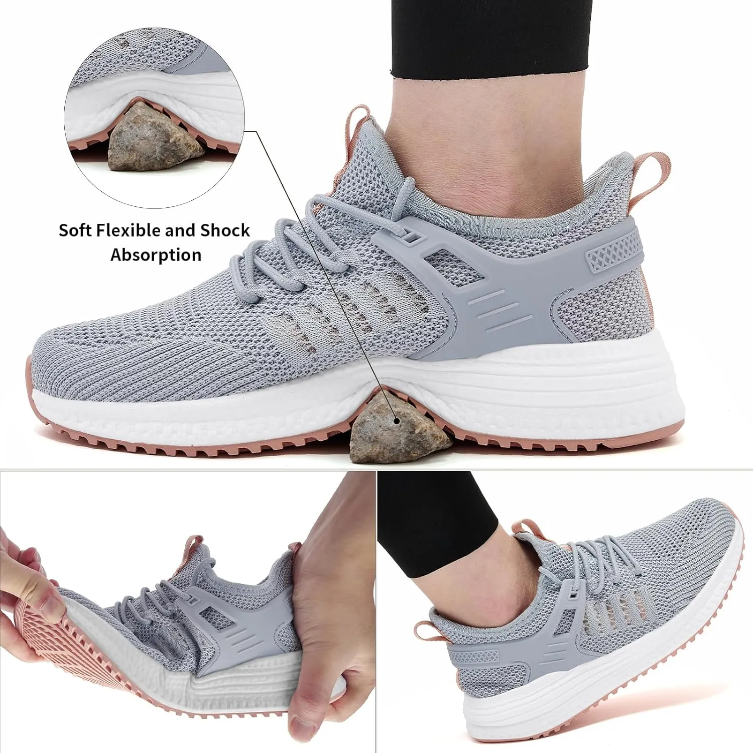 KPP Walking Shoes Sneakers for Women - Running Tennis Gym Workout Athletic Slip On Memory Foam Lightweight Comfort Breathable Work Shoes