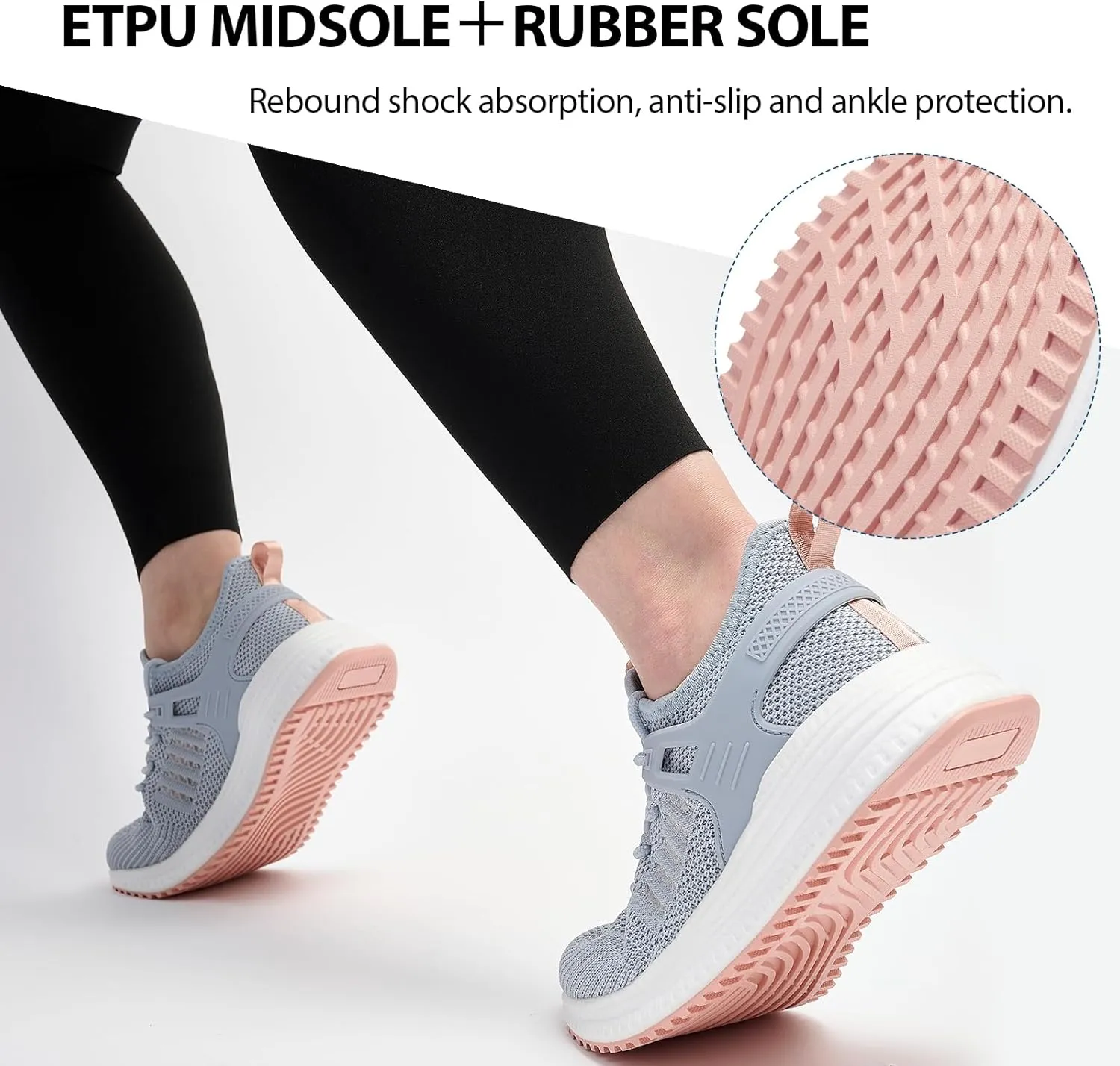 KPP Walking Shoes Sneakers for Women - Running Tennis Gym Workout Athletic Slip On Memory Foam Lightweight Comfort Breathable Work Shoes