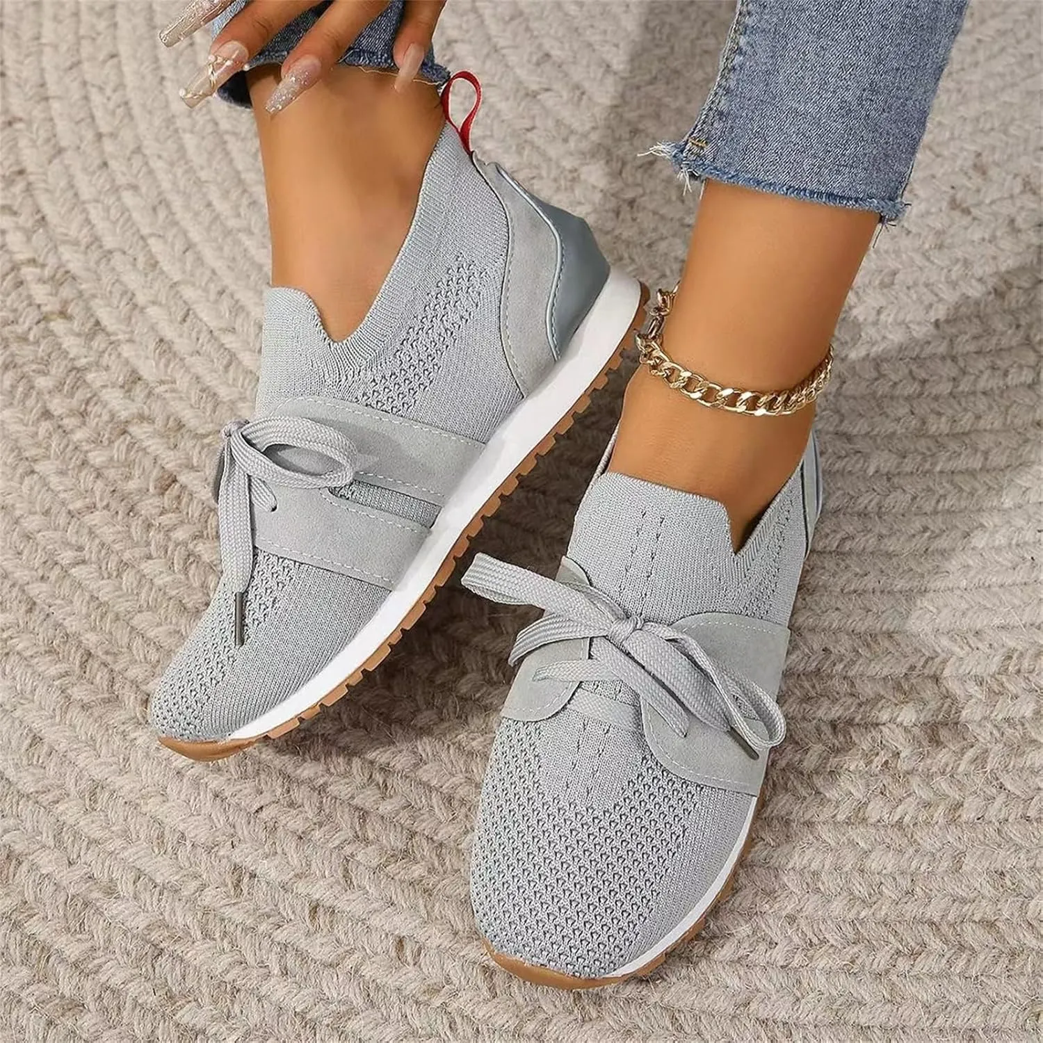 Ladmiple Running Shoes For Women Slip On Non Slip Walking Lightweight Gym Workout Tennis Shoes Fashion Athletic Sneakers 2025