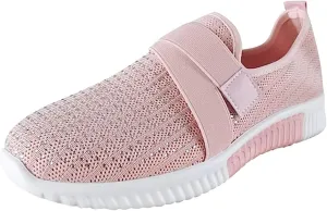Ladmiple Walking Shoes Women Comfort Slip On Sneakers Arch Support Non Slip Casual Tennis Workout Gym Running Shoes