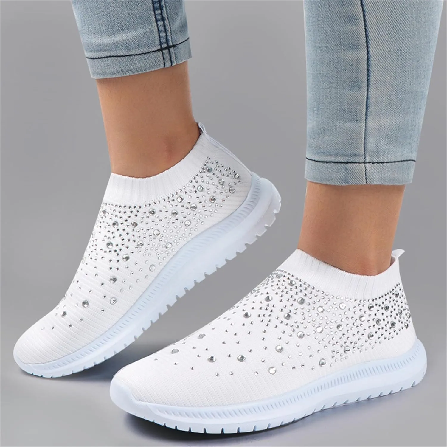 Ladmiple Walking Shoes Women Slip On Lightweight Breathable Tennis Shoes Athletic Sneakers for Running Gym Workout