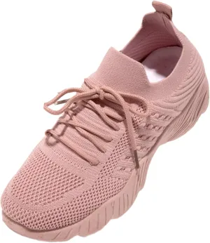 Lausiuoe Running Shoes For Women Arch Support Slip-on Walking Shoes Slip Resistant Breathable Workout Fashion Sneakers