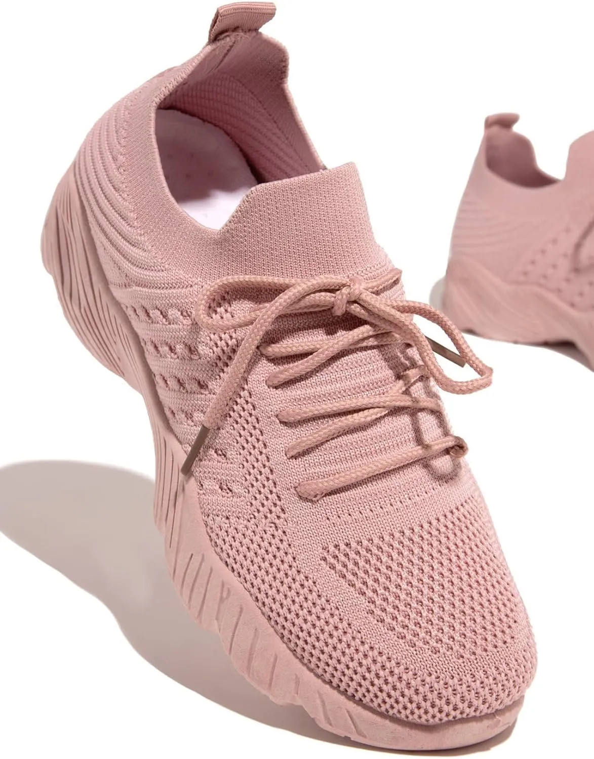 Lausiuoe Running Shoes For Women Arch Support Slip-on Walking Shoes Slip Resistant Breathable Workout Fashion Sneakers