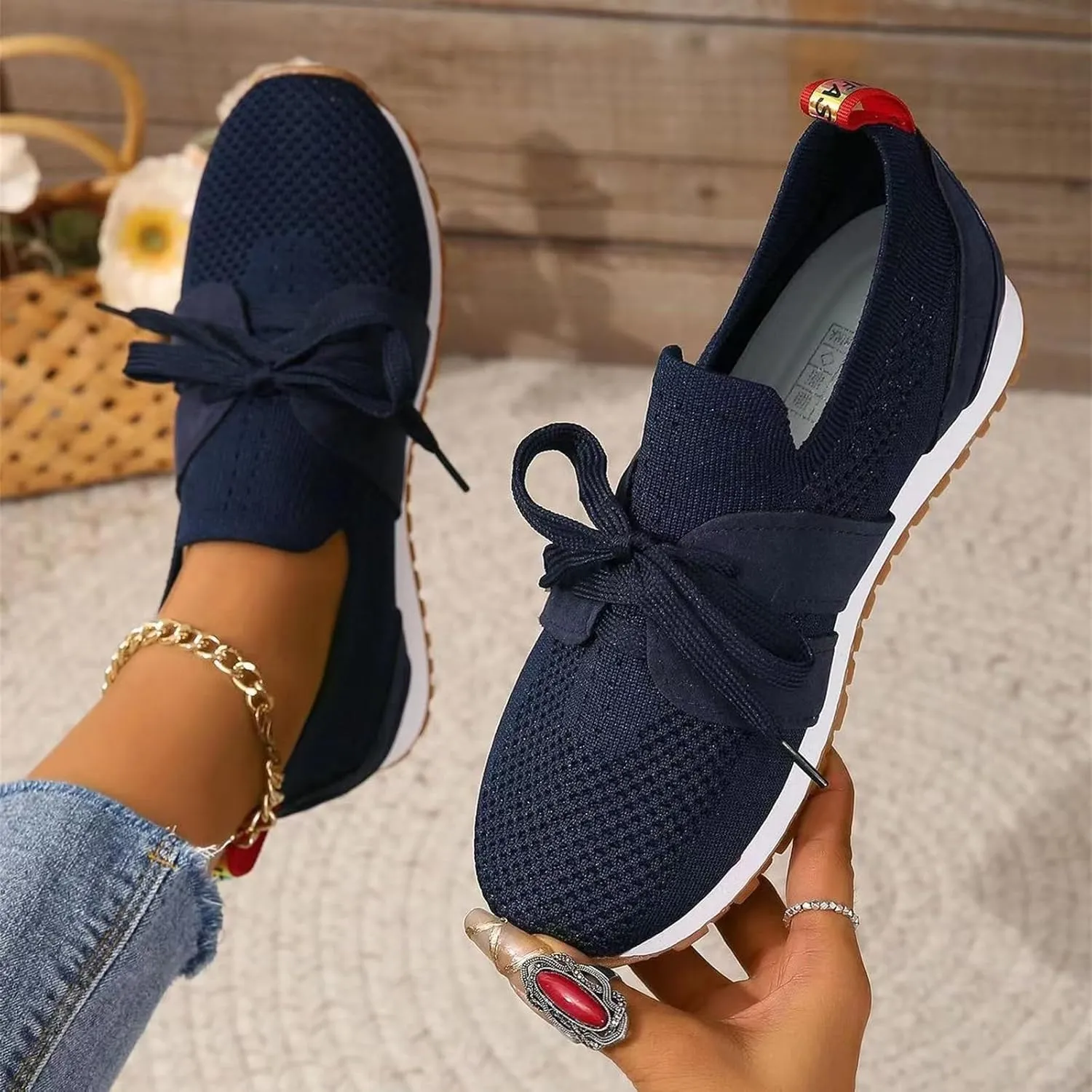 Lausiuoe Slip On Sneakers Women Arch Support Running Shoes Lightweight Tennis Gym Workout Shoes Breathable Walking Sneakers