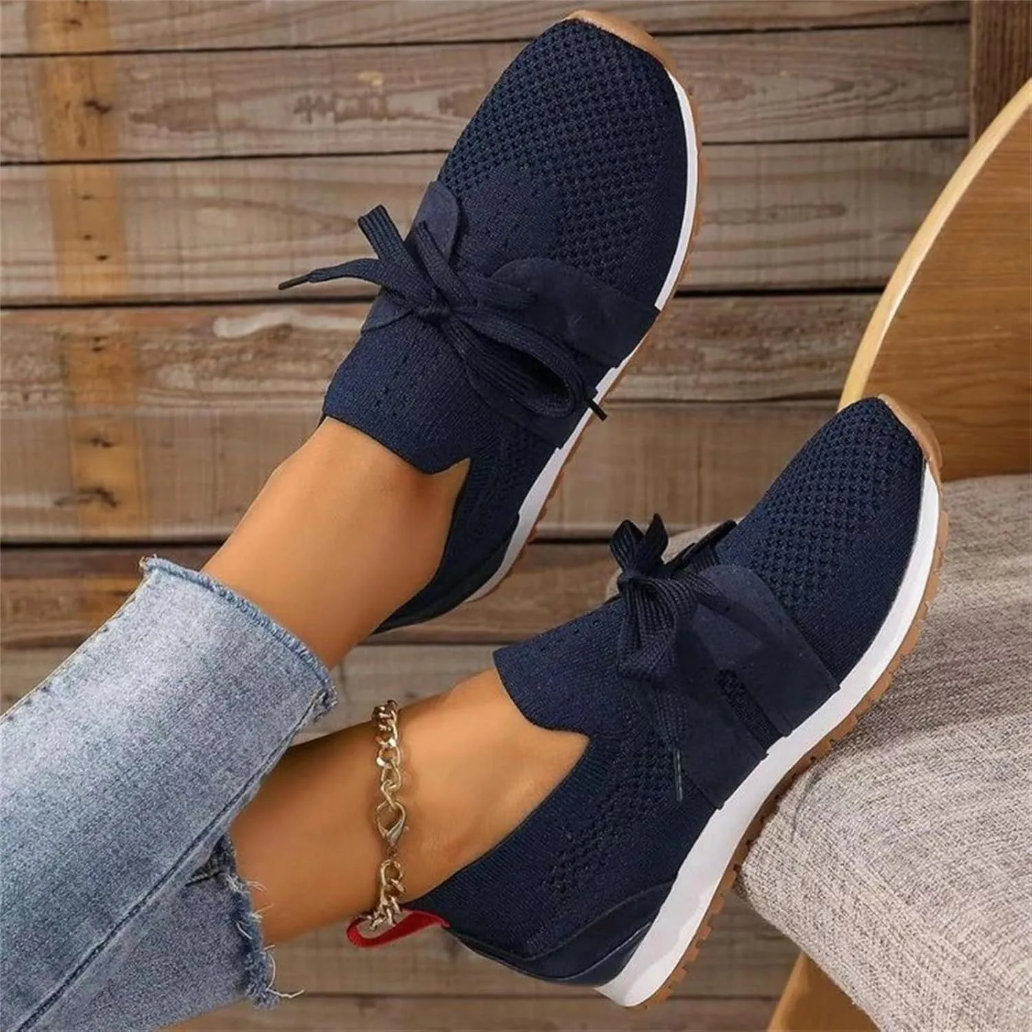 Lausiuoe Slip On Sneakers Women Arch Support Running Shoes Lightweight Tennis Gym Workout Shoes Breathable Walking Sneakers