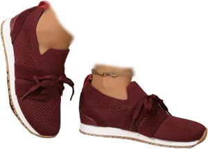 Lausiuoe Slip On Sneakers Women Arch Support Walking Running Shoes Breathable Mesh Workout Tennis Shoes Gym Fashion Sneakers