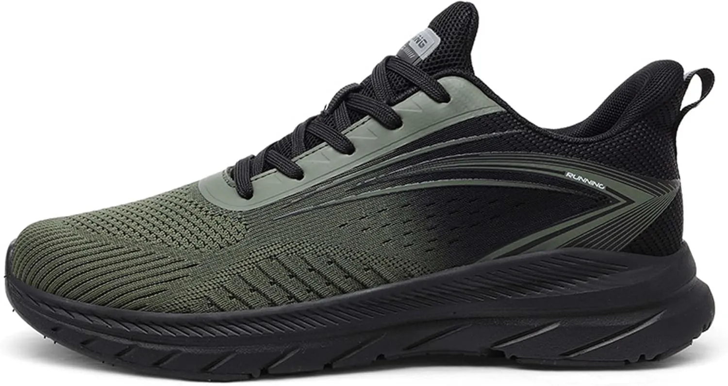 Men's Sports Running Shoes Lightweight Breathable Walking Shoes Non-Slip Outdoor Sports Cross-Country Running Shoes Fashion Sneakers Mesh Athletic Casual Shoes