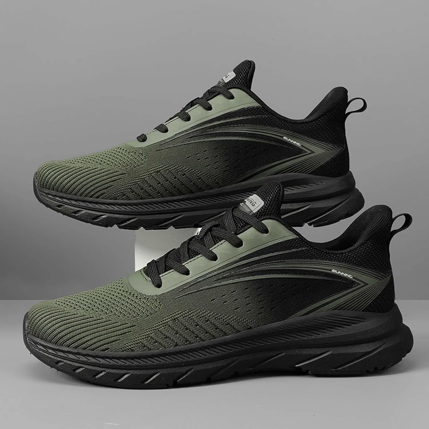 Men's Sports Running Shoes Lightweight Breathable Walking Shoes Non-Slip Outdoor Sports Cross-Country Running Shoes Fashion Sneakers Mesh Athletic Casual Shoes