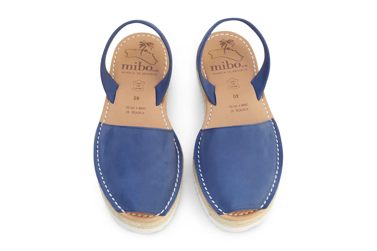 Mibo Flatform Avarcas Blue Menorcan Sandals
