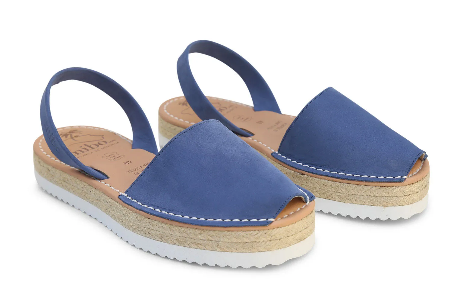 Mibo Flatform Avarcas Blue Menorcan Sandals