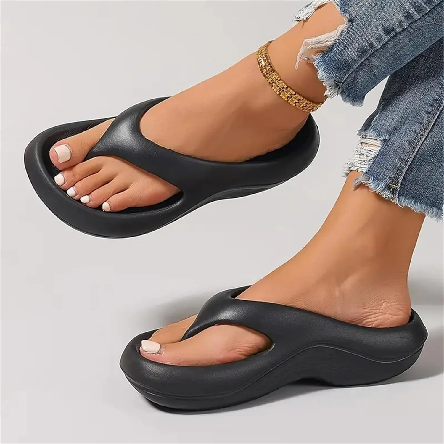 Mmoneyake Arch Support Flip Flops for Men & Women Comfortable Walking Thong Sandals Plantar Fasciitis Orthopedic Sandals Arch Support Recovery Flip Flops Pillow Soft Summer Beach Shoes Cloud Slides
