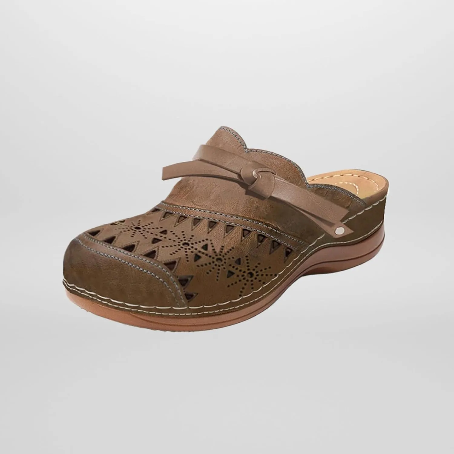 Mmoneyake Women's Garden Clogs Mules Shoes Quick Drying Sandals Summer Anti-Skid Beach Shoes Width Wedge Sandals Hollow Out Closed Toe Slip On Slippers Arch Support Outdoor Beach Slippers