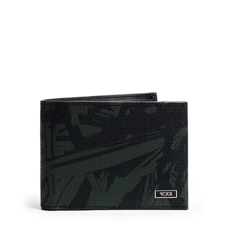 Monaco Double Billfold // Green Palm Print