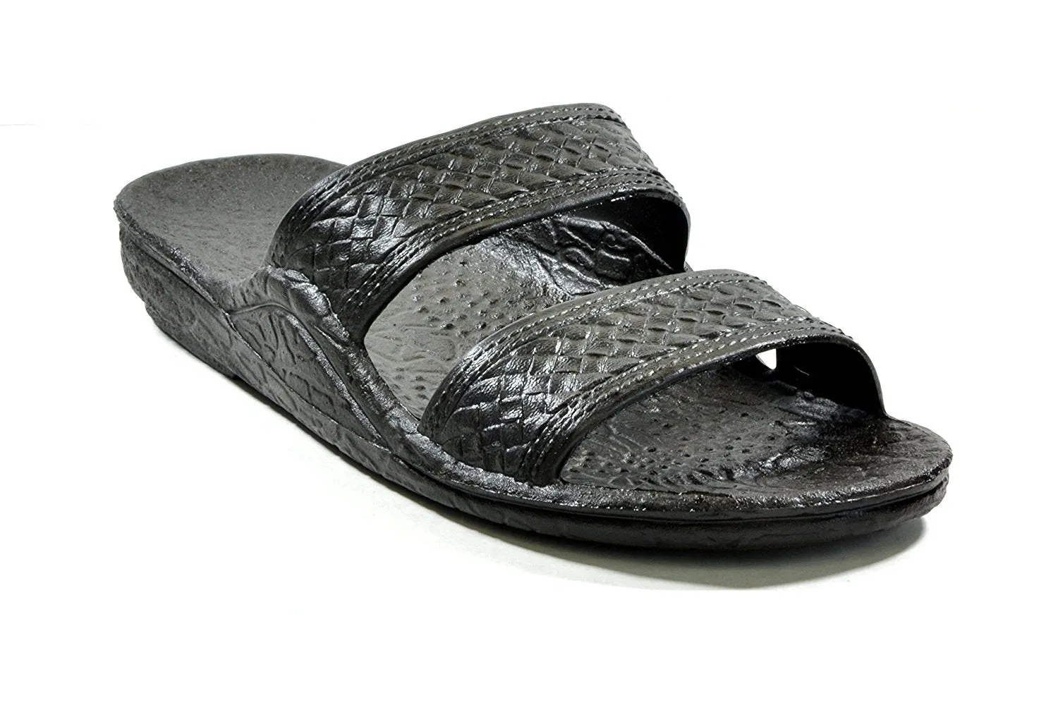 Moses Rubber Slides - Two Strap Black Brown Jandals