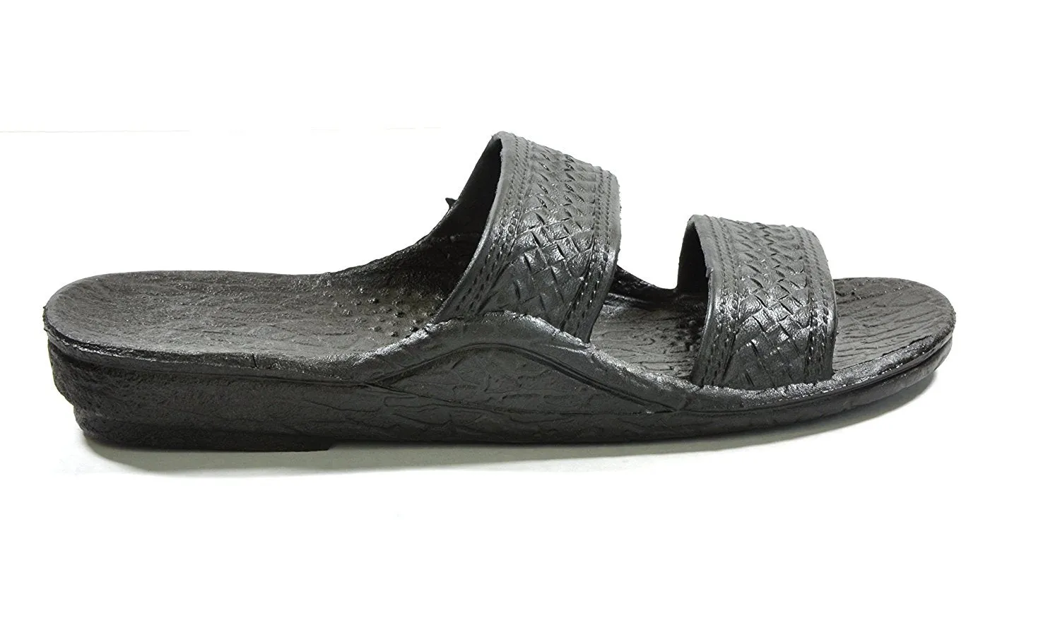 Moses Rubber Slides - Two Strap Black Brown Jandals