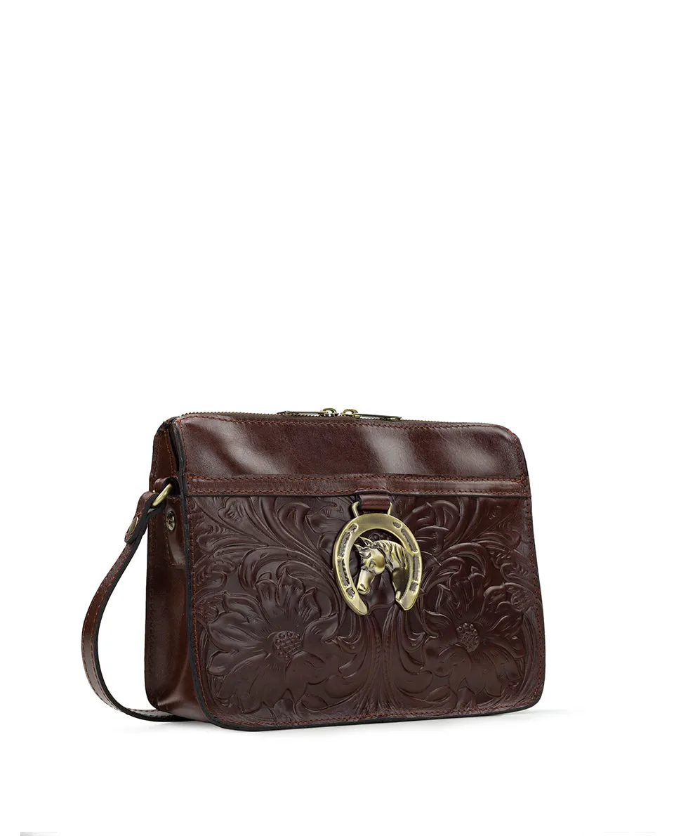 Nazaire Crossbody with Horse Charm - Vintage Western Tooled