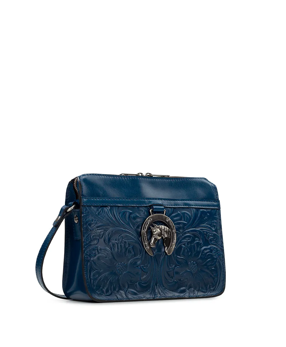 Nazaire Crossbody with Horse Charm - Vintage Western Tooled