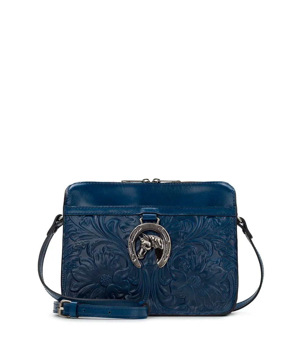 Nazaire Crossbody with Horse Charm - Vintage Western Tooled