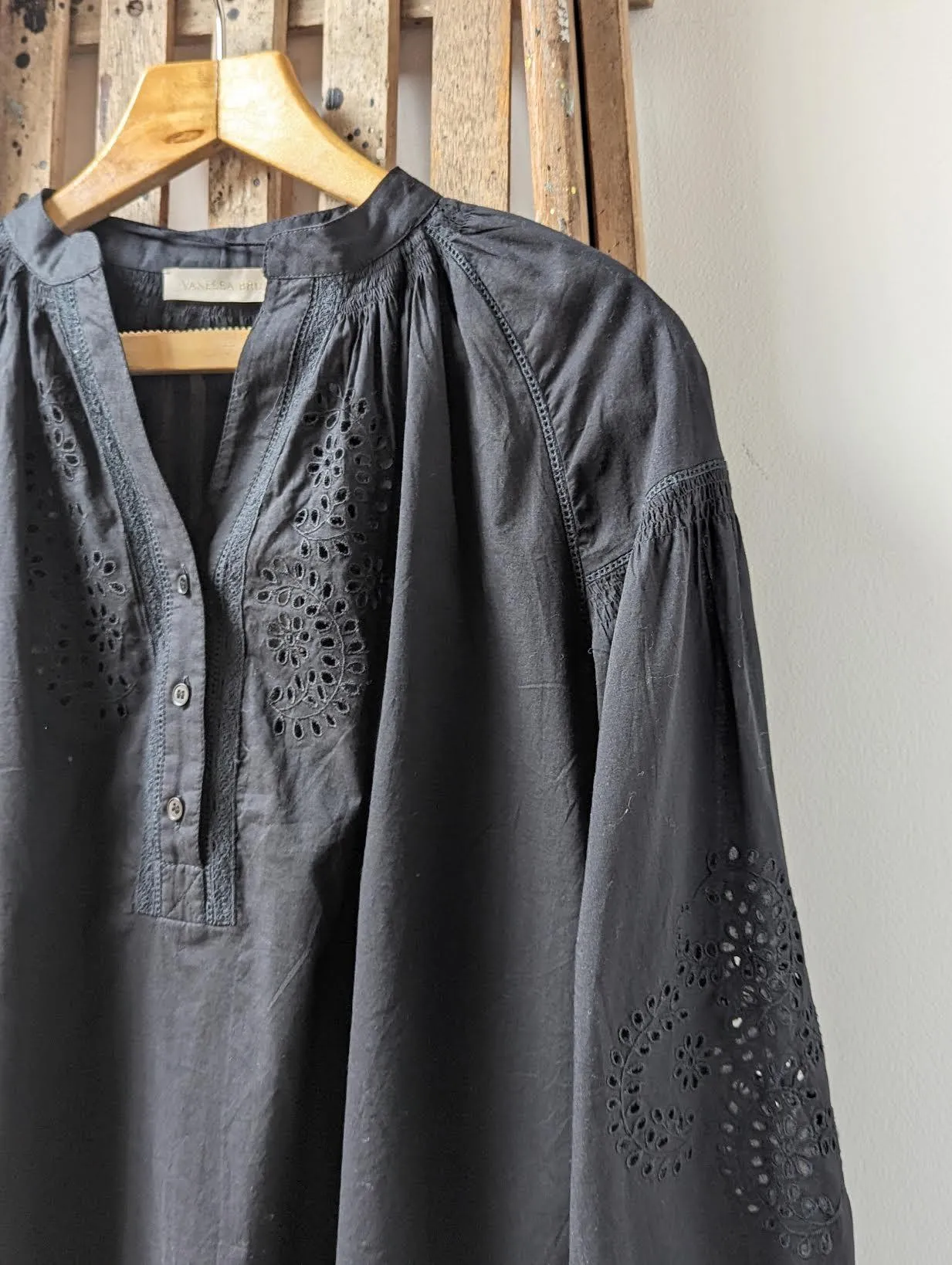 Nipoa Broderie Anglaise Black Blouse