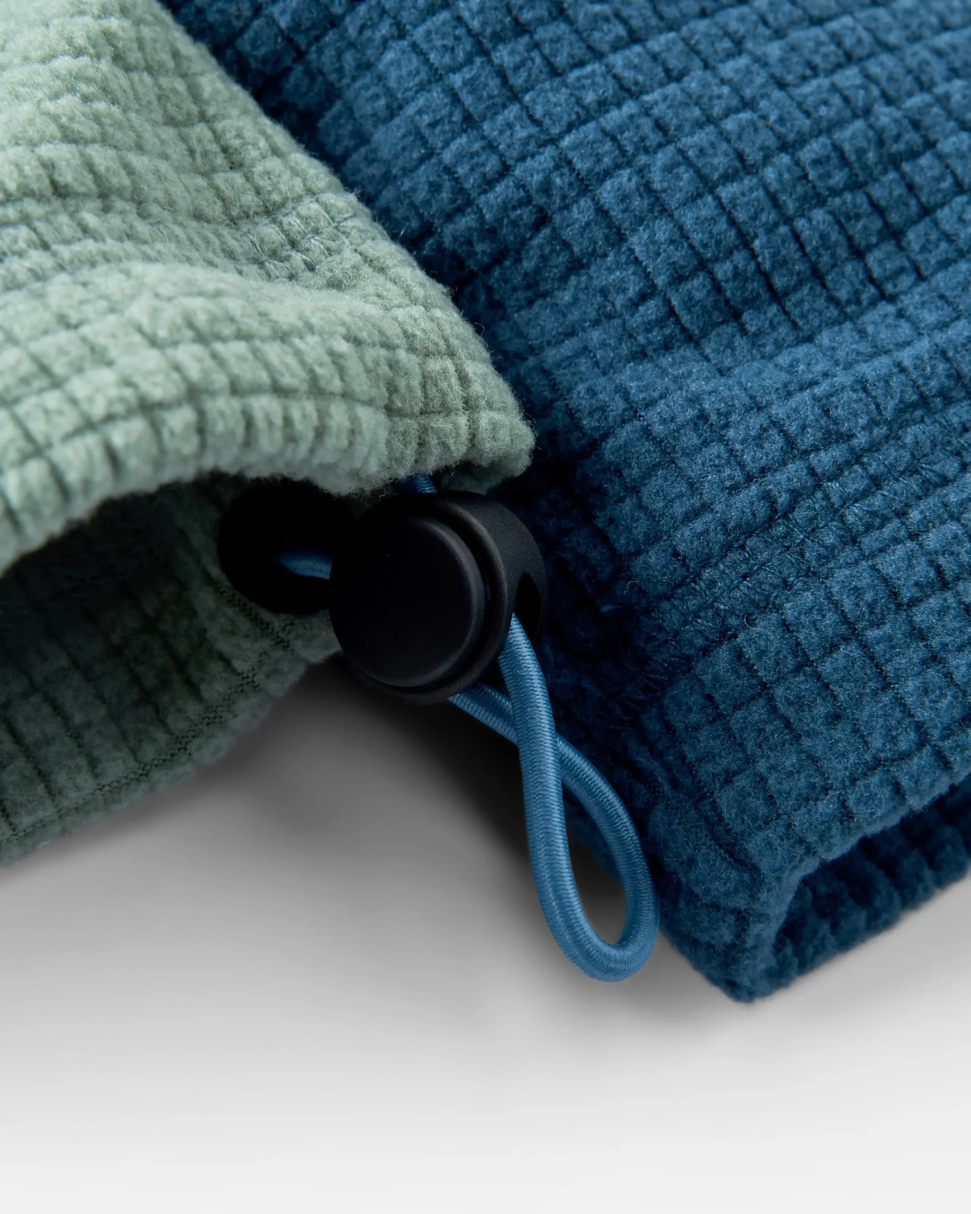Off Trail Recycled Grid Polar Fleece - Pistachio/Dark Denim