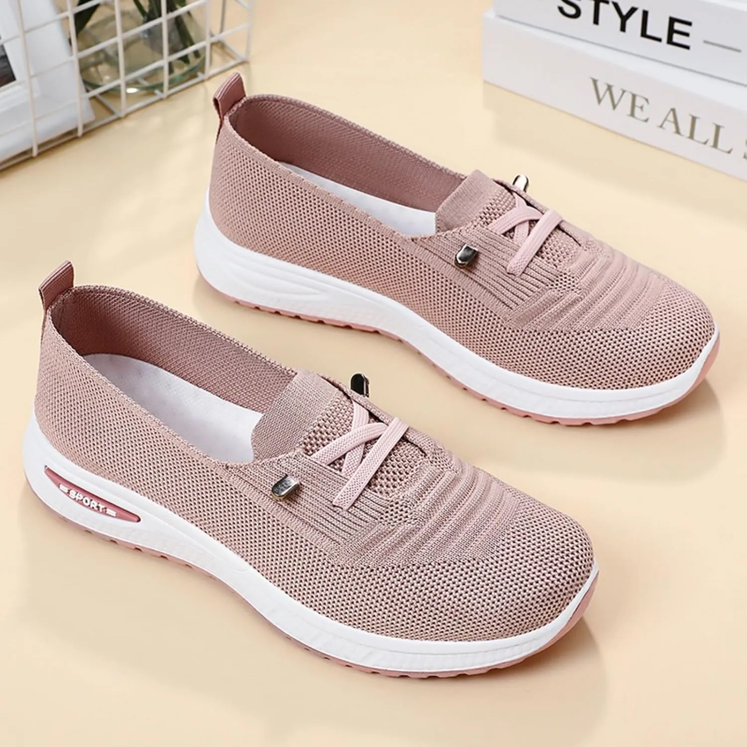 Orthopedic Shoes for Women Slip Ons Walking Shoes Non Slip Running Shoes Breathable Workout Shoes Lightweight Gym Sneakers