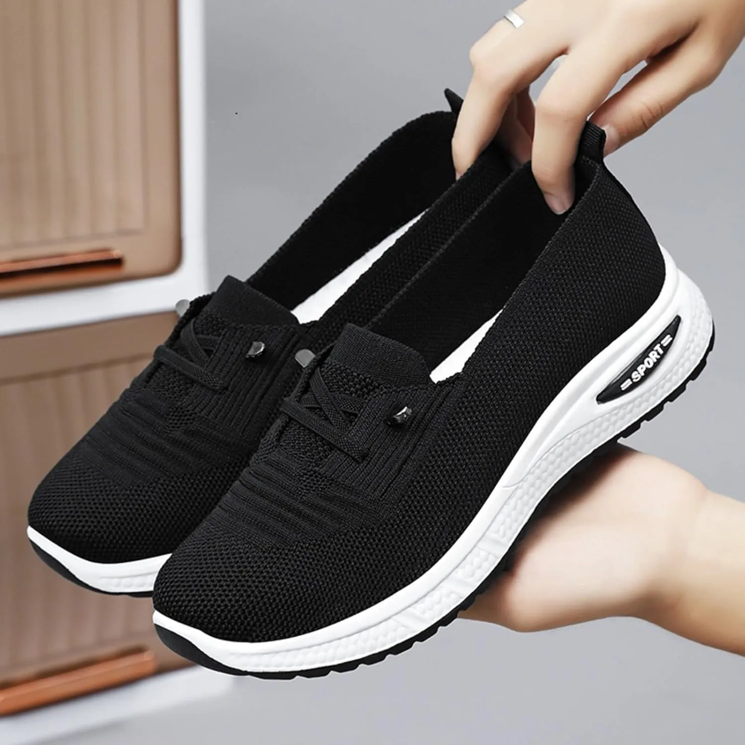 Orthopedic Shoes for Women Slip Ons Walking Shoes Non Slip Running Shoes Breathable Workout Shoes Lightweight Gym Sneakers