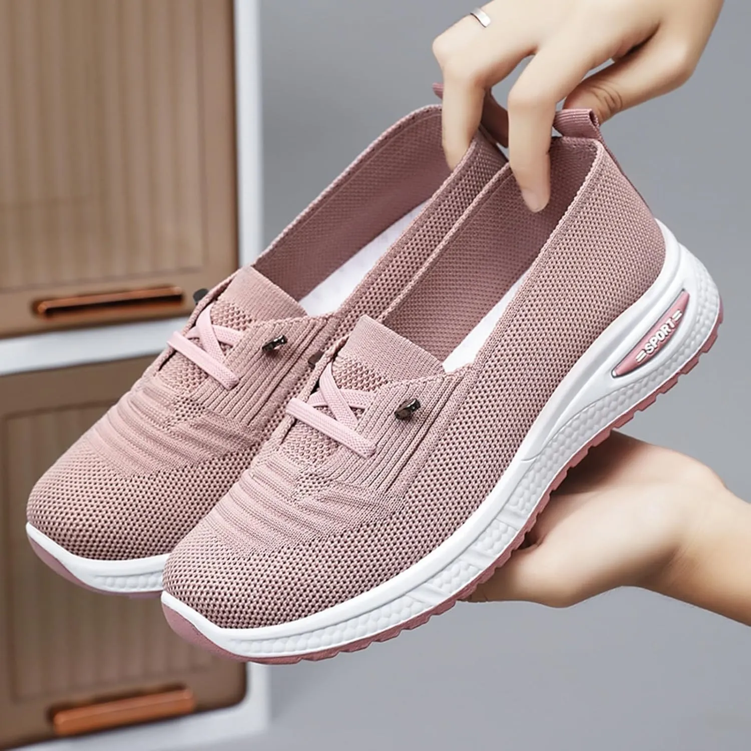 Orthopedic Shoes for Women Slip Ons Walking Shoes Non Slip Running Shoes Breathable Workout Shoes Lightweight Gym Sneakers