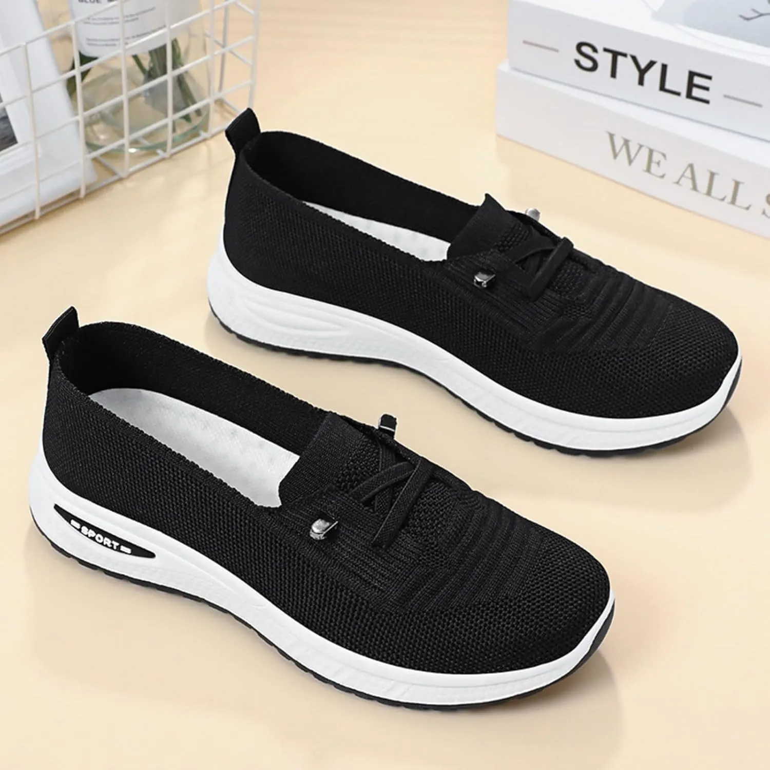 Orthopedic Shoes for Women Slip Ons Walking Shoes Non Slip Running Shoes Breathable Workout Shoes Lightweight Gym Sneakers